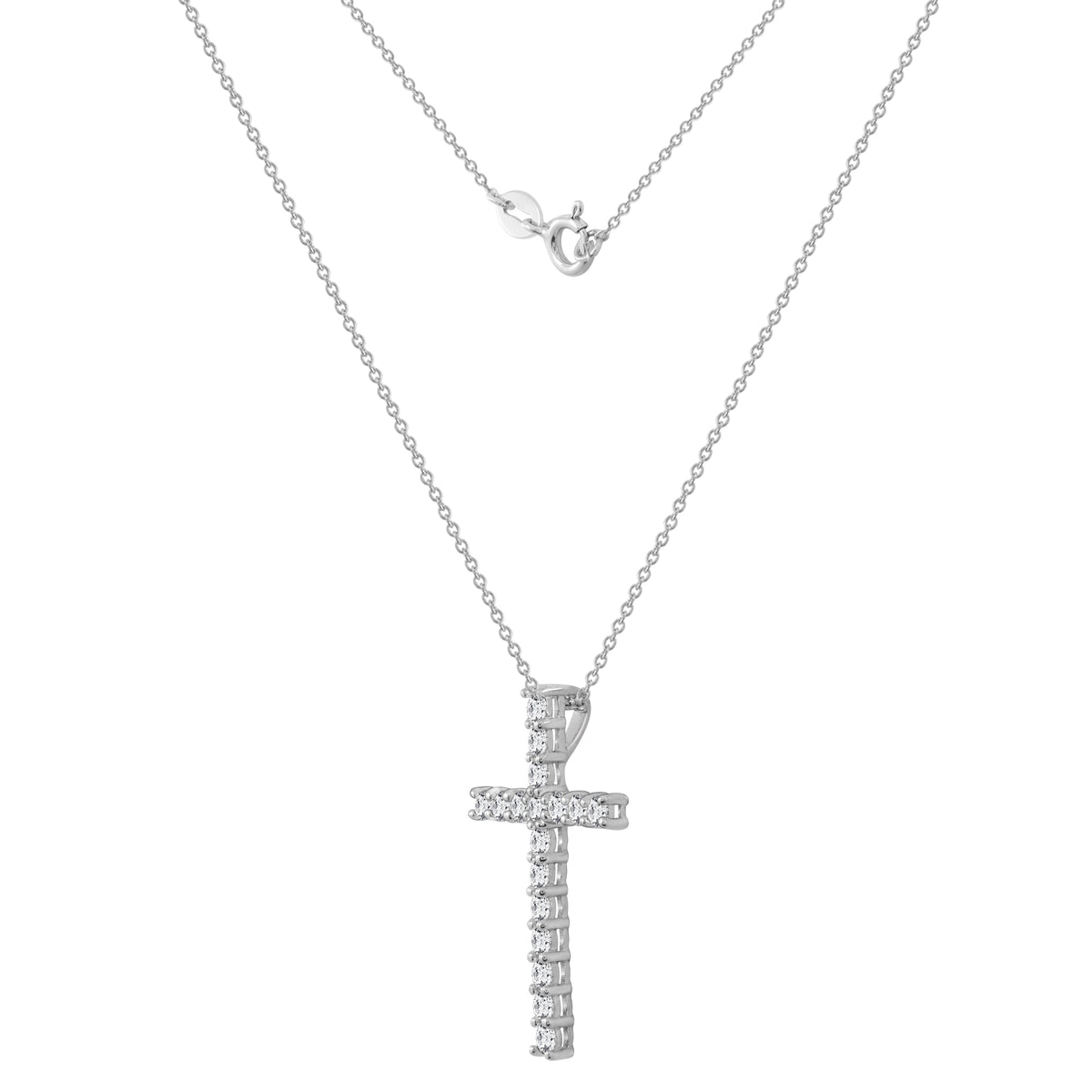 CZ Cross Pendant Necklace