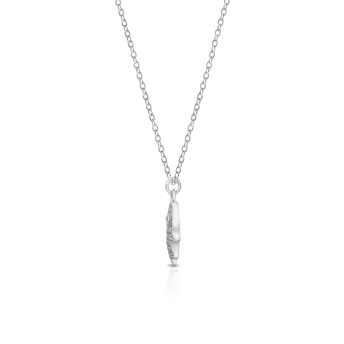 Hamsa Hand CZ Charm Pendant Necklace
