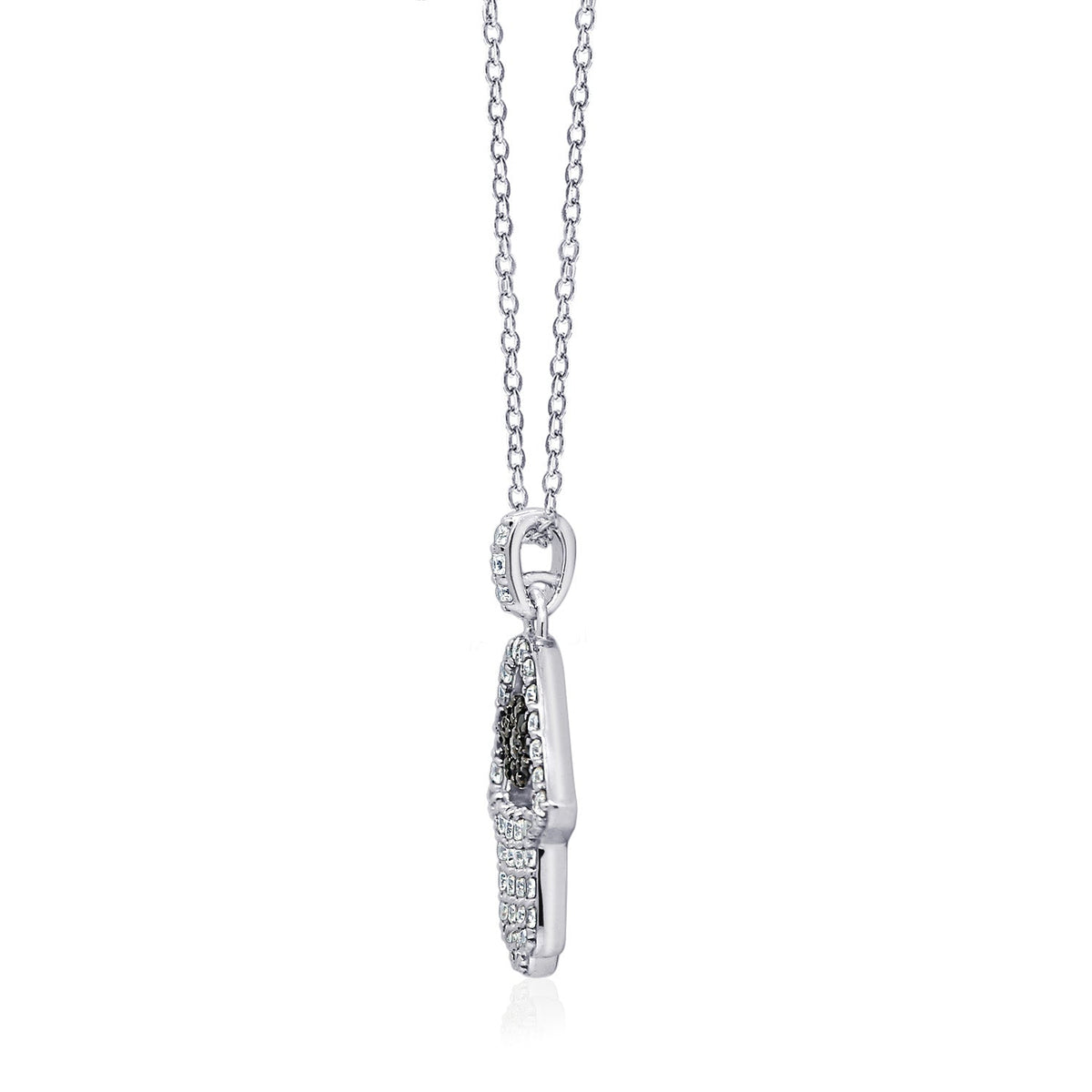 Colored Evil Eye Cubic Zirconia Hamsa Hand Charm Pendant Necklace