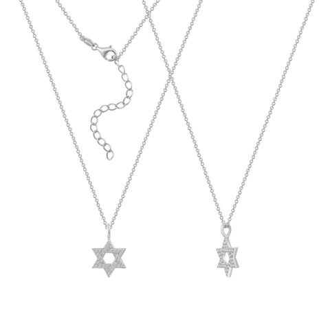 Star Of David CZ Pendant Necklace