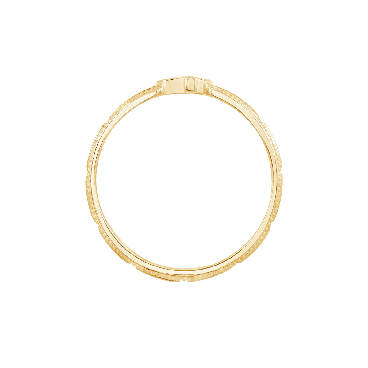Christian Cross Beaded Edge Ring