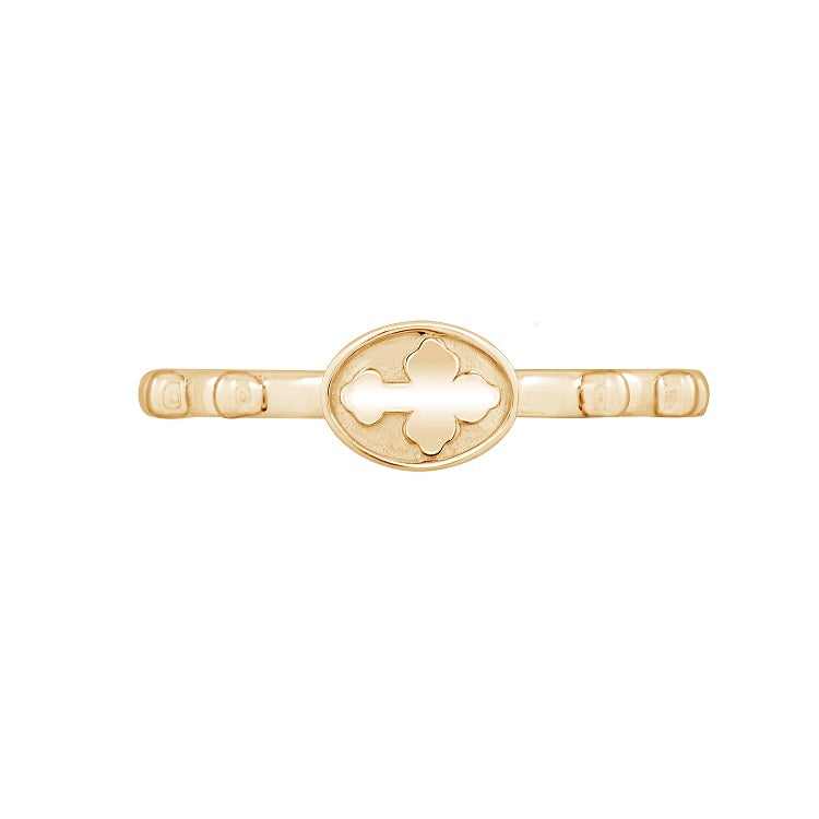 Heart Cross Beaded Ring