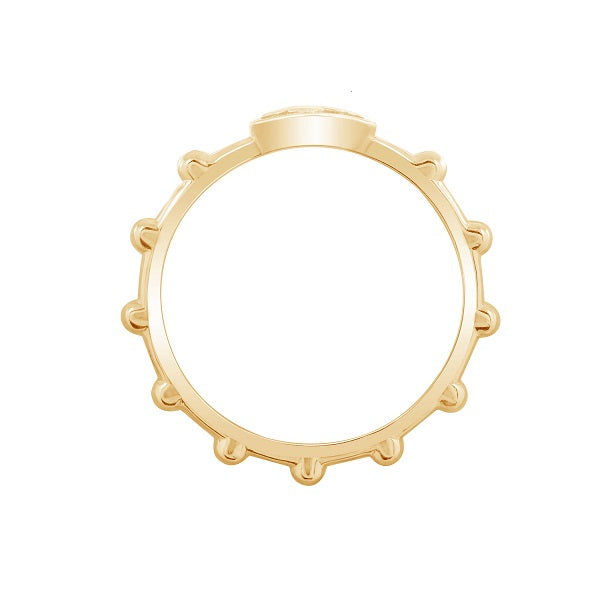 Heart Cross Beaded Ring