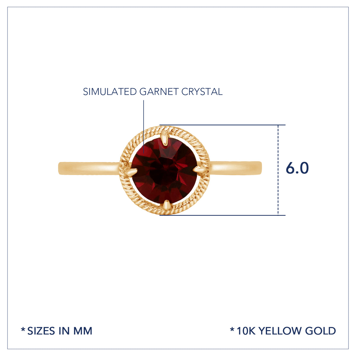 10K Gold Birthstone Solitaire Ring