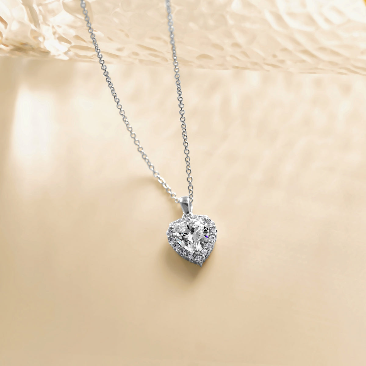 Heart Halo Birthstone Necklace