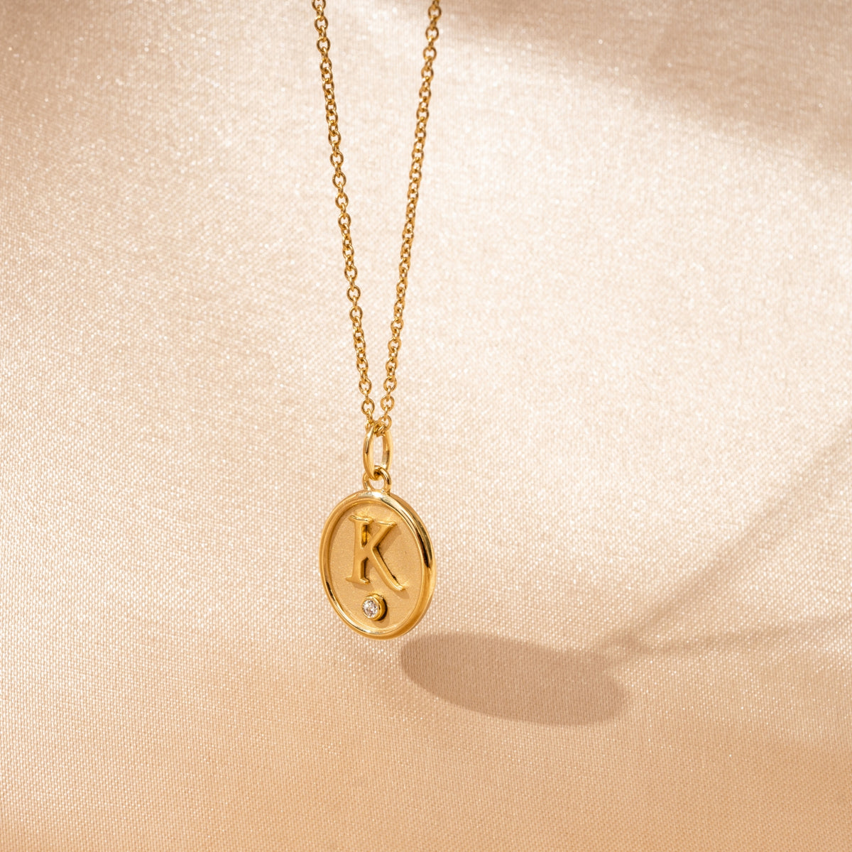 Oval Letter Pendant Necklace