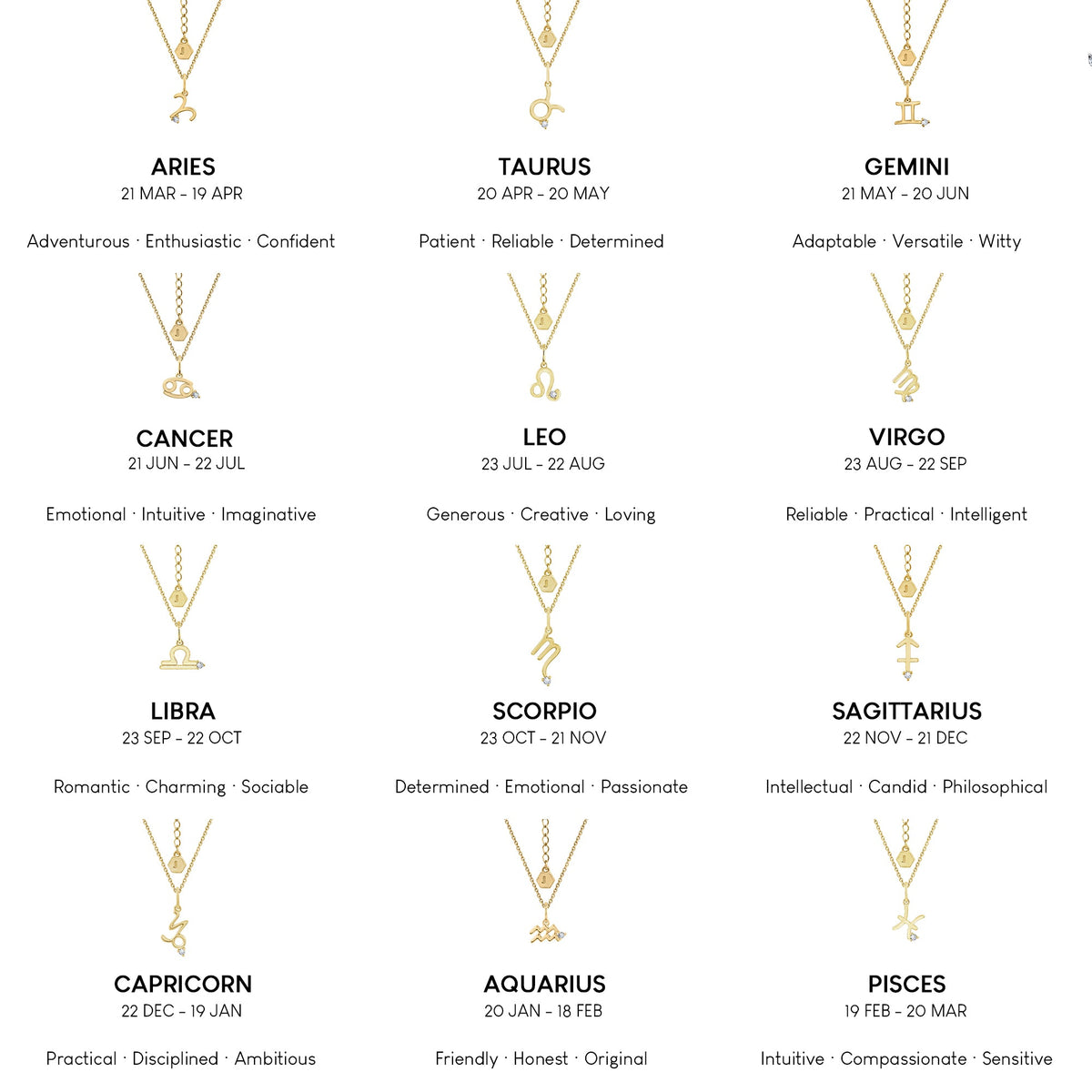 Horoscope Zodiac Necklace