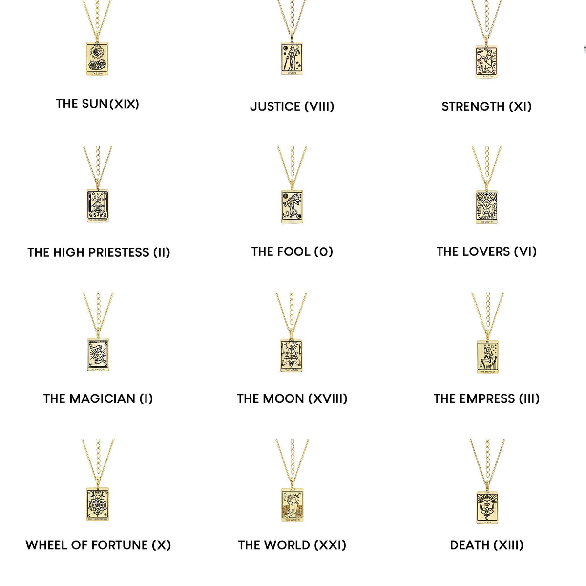 Tarot Card Justice Pendant Necklace