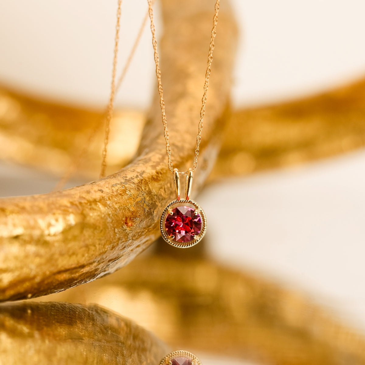 10K Gold Birthstone Solitaire Necklace