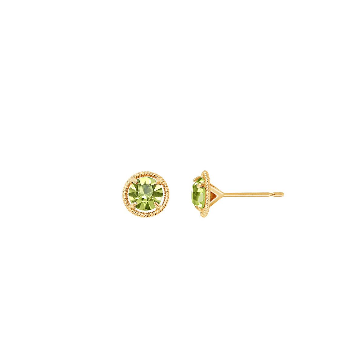 10K Gold Birthstone Solitaire Stud Earrings
