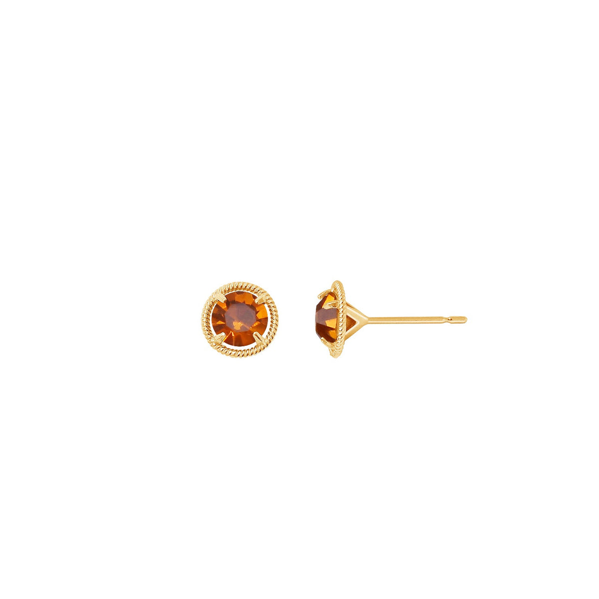 10K Gold Birthstone Solitaire Stud Earrings