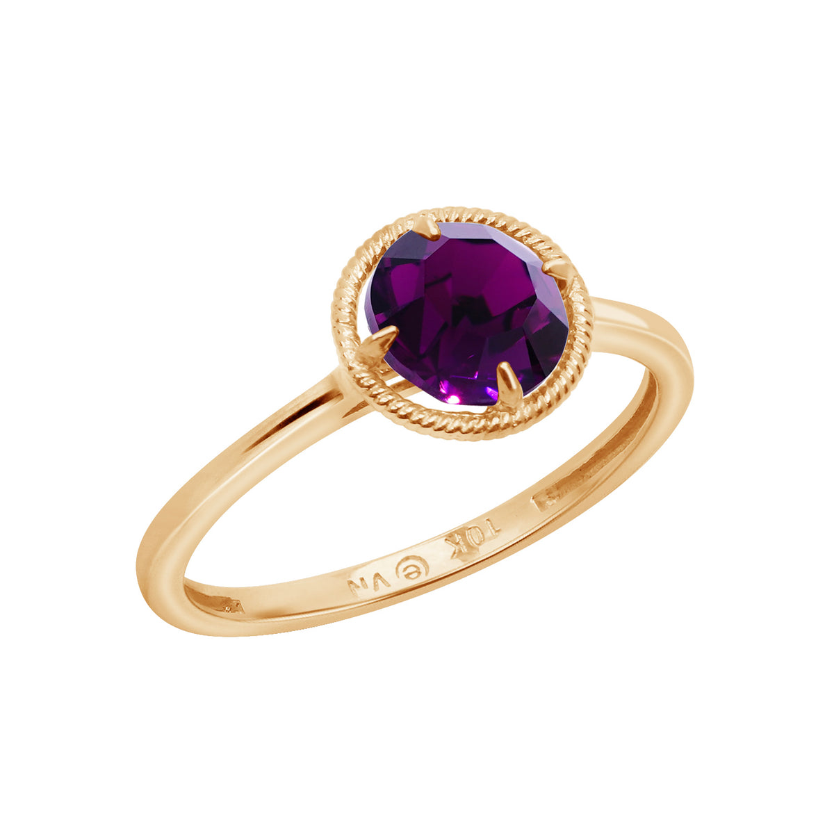 10K Gold Birthstone Solitaire Ring