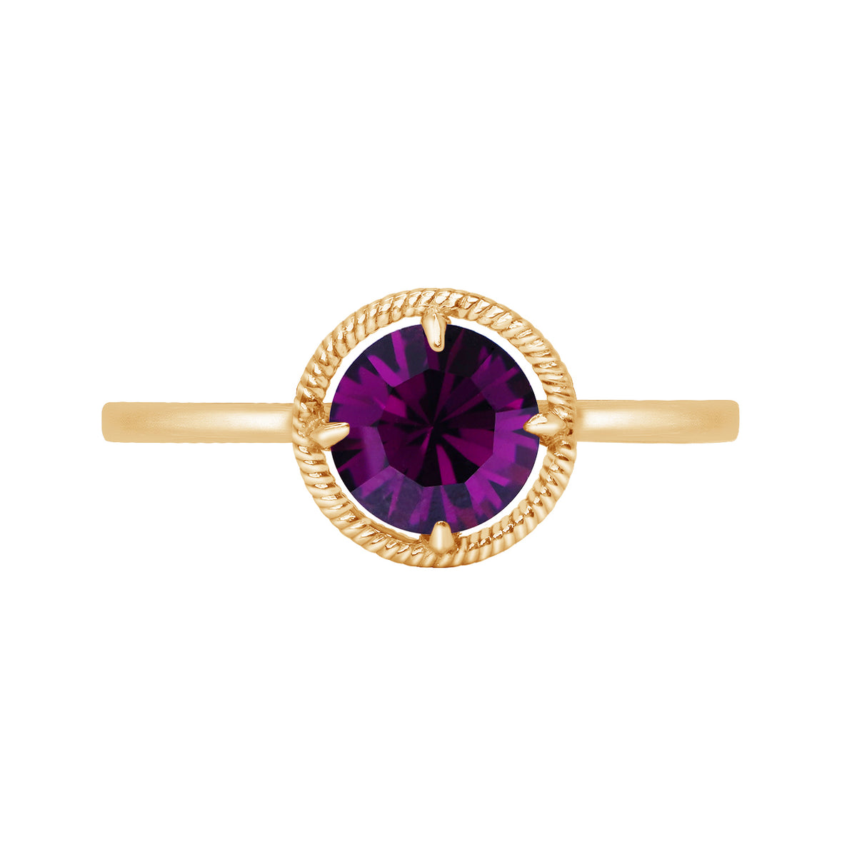 10K Gold Birthstone Solitaire Ring