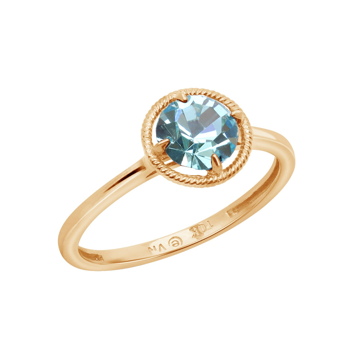 10K Gold Birthstone Solitaire Ring