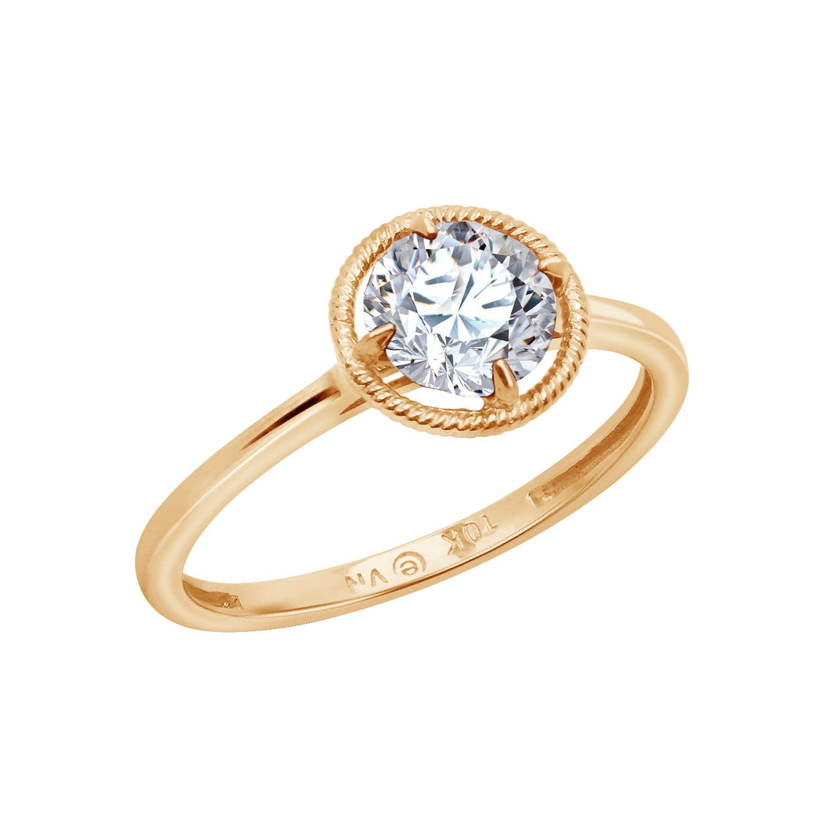 10K Gold Birthstone Solitaire Ring