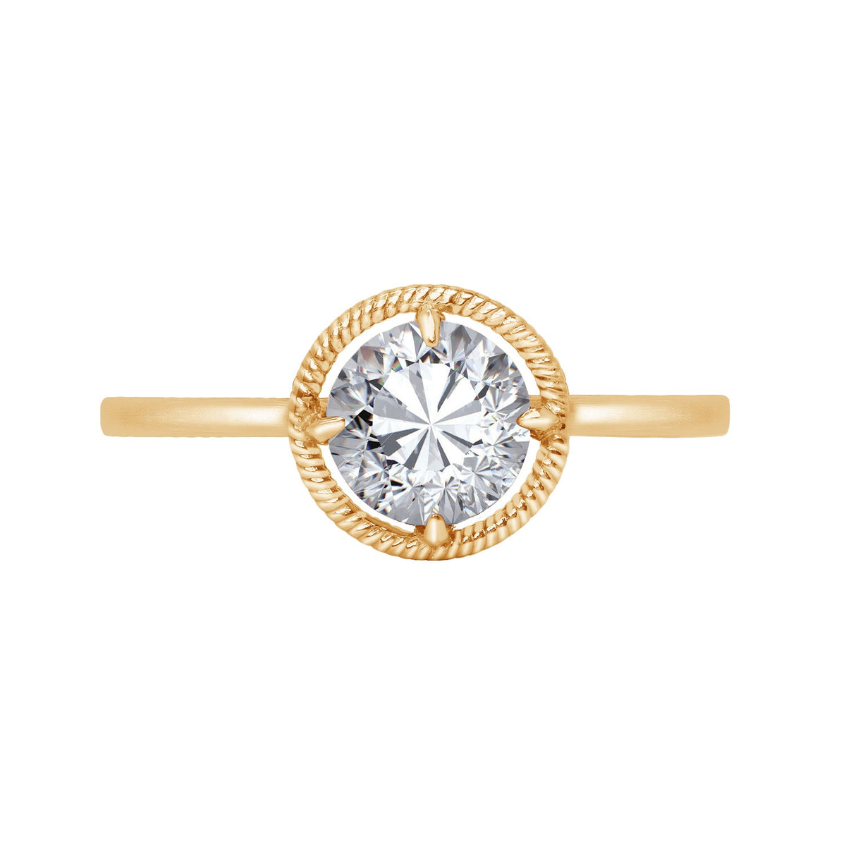 10K Gold Birthstone Solitaire Ring