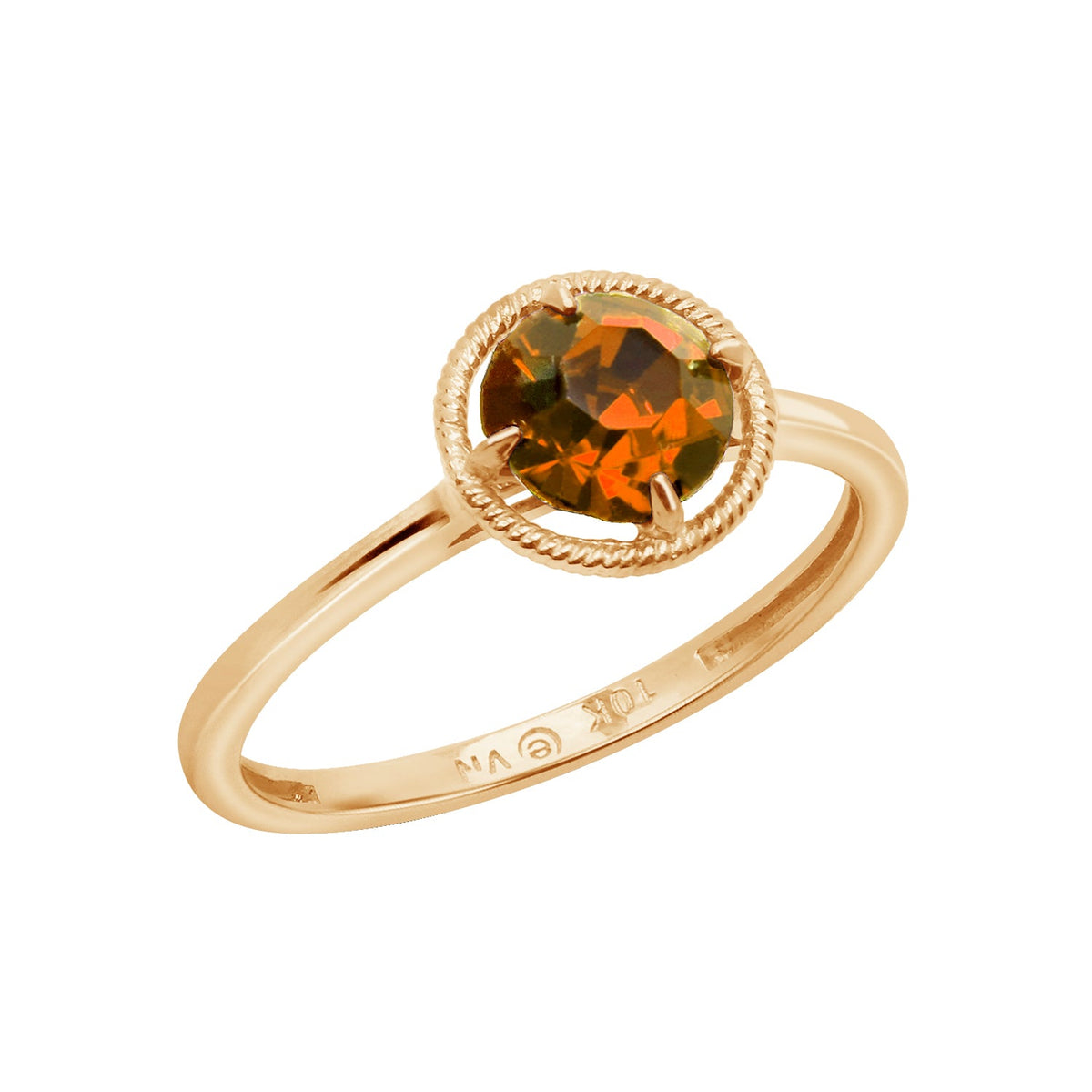 10K Gold Birthstone Solitaire Ring