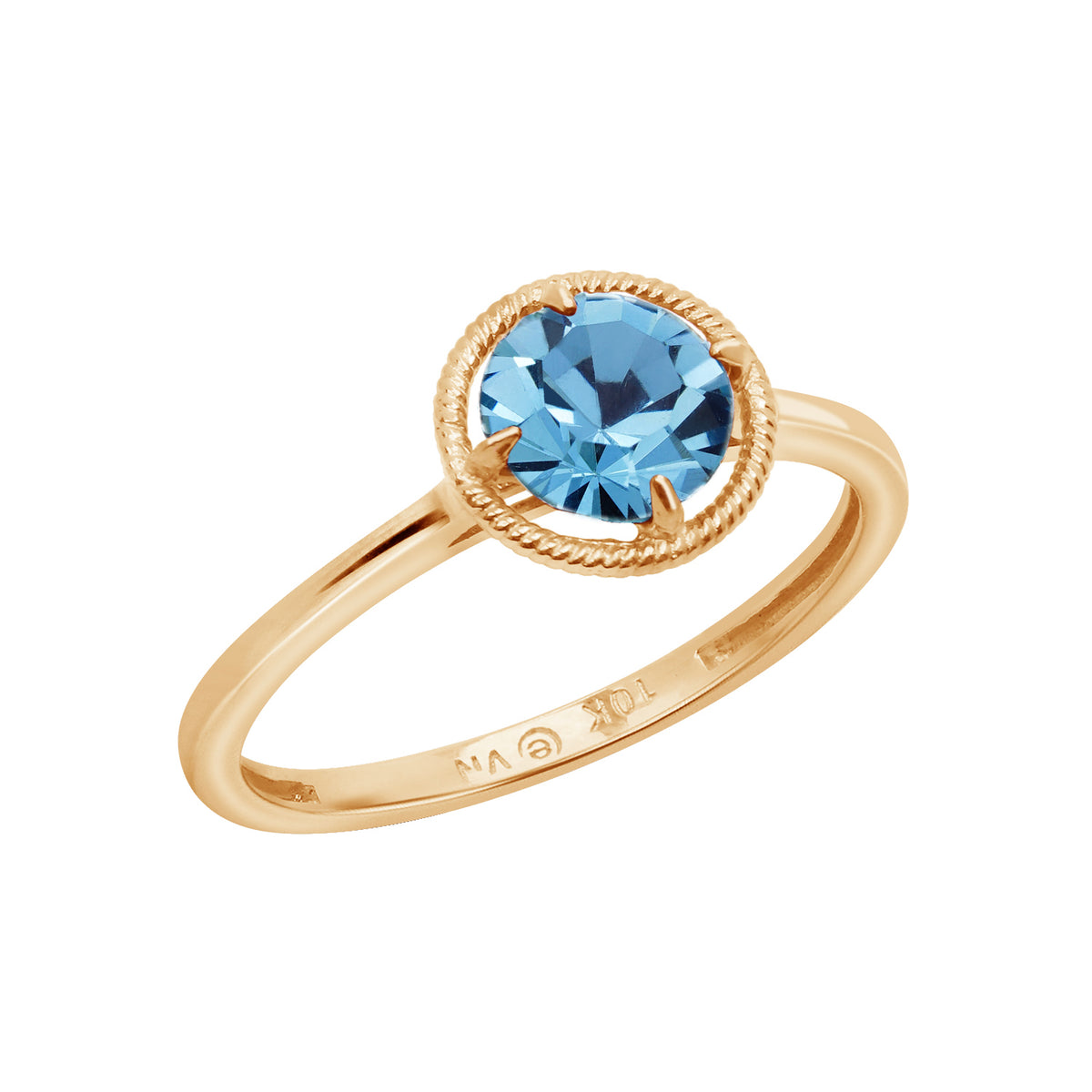 10K Gold Birthstone Solitaire Ring