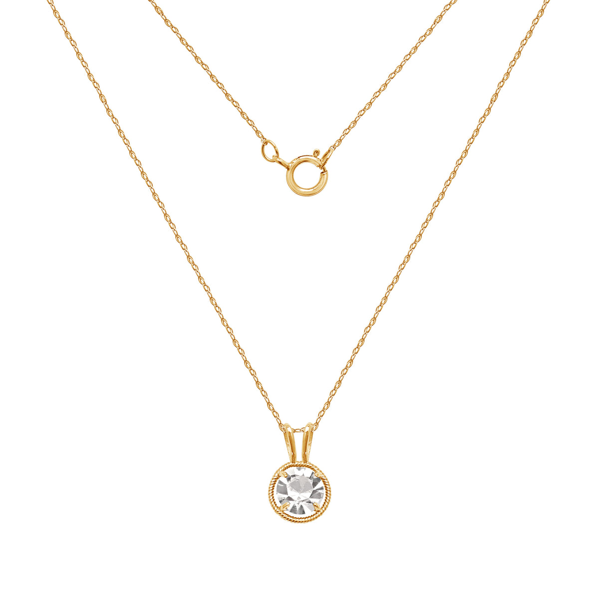 10K Gold Birthstone Solitaire Necklace