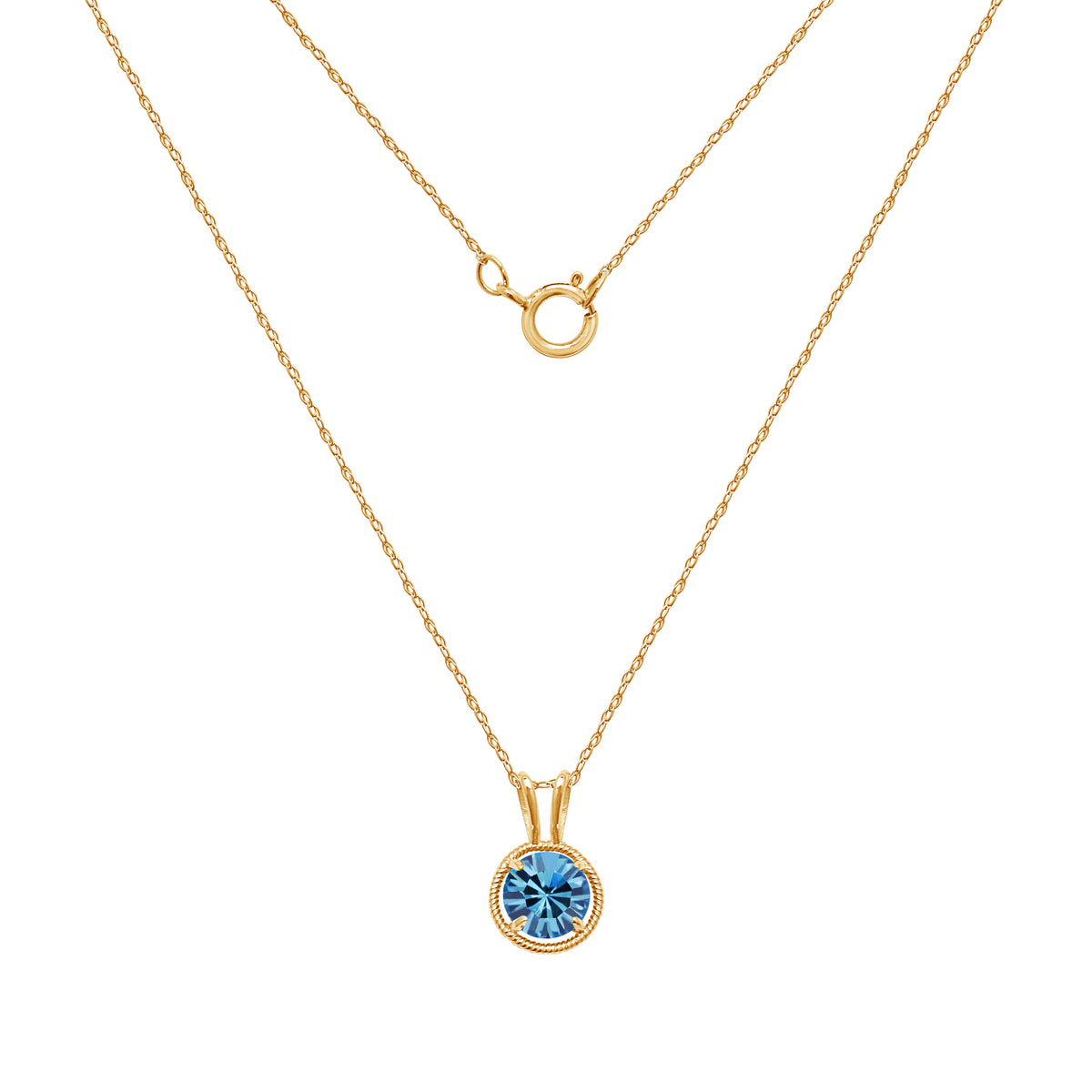 10K Gold Birthstone Solitaire Necklace