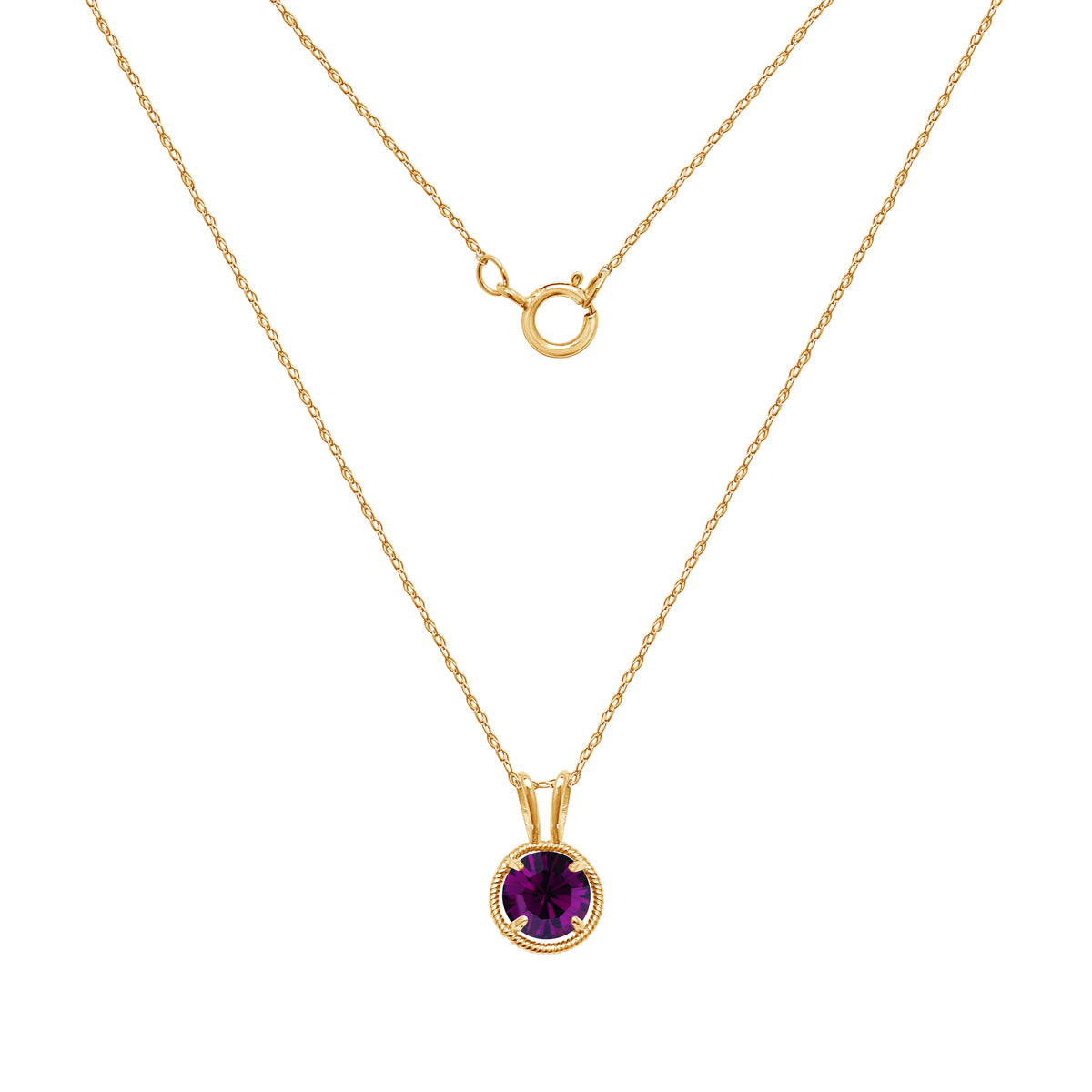 10K Gold Birthstone Solitaire Necklace