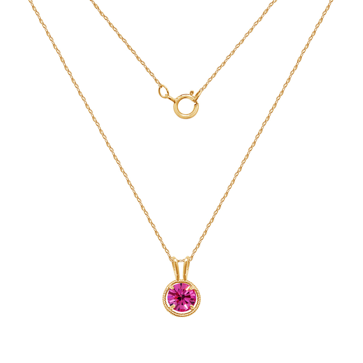 10K Gold Birthstone Solitaire Necklace