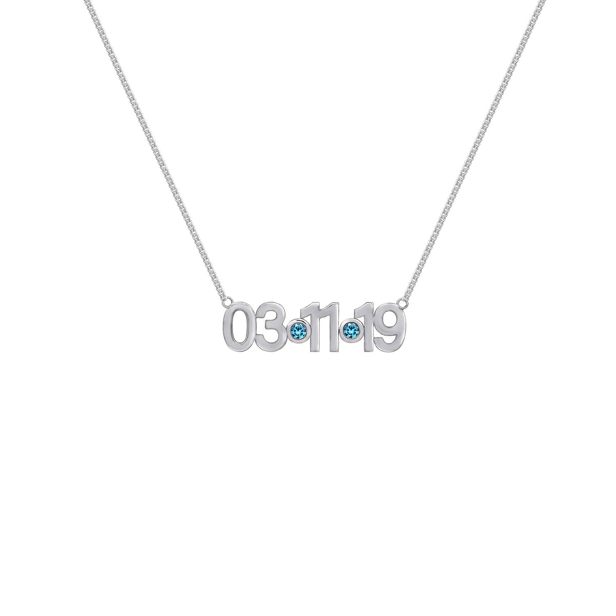 Personalized Date Necklace with Birthstones