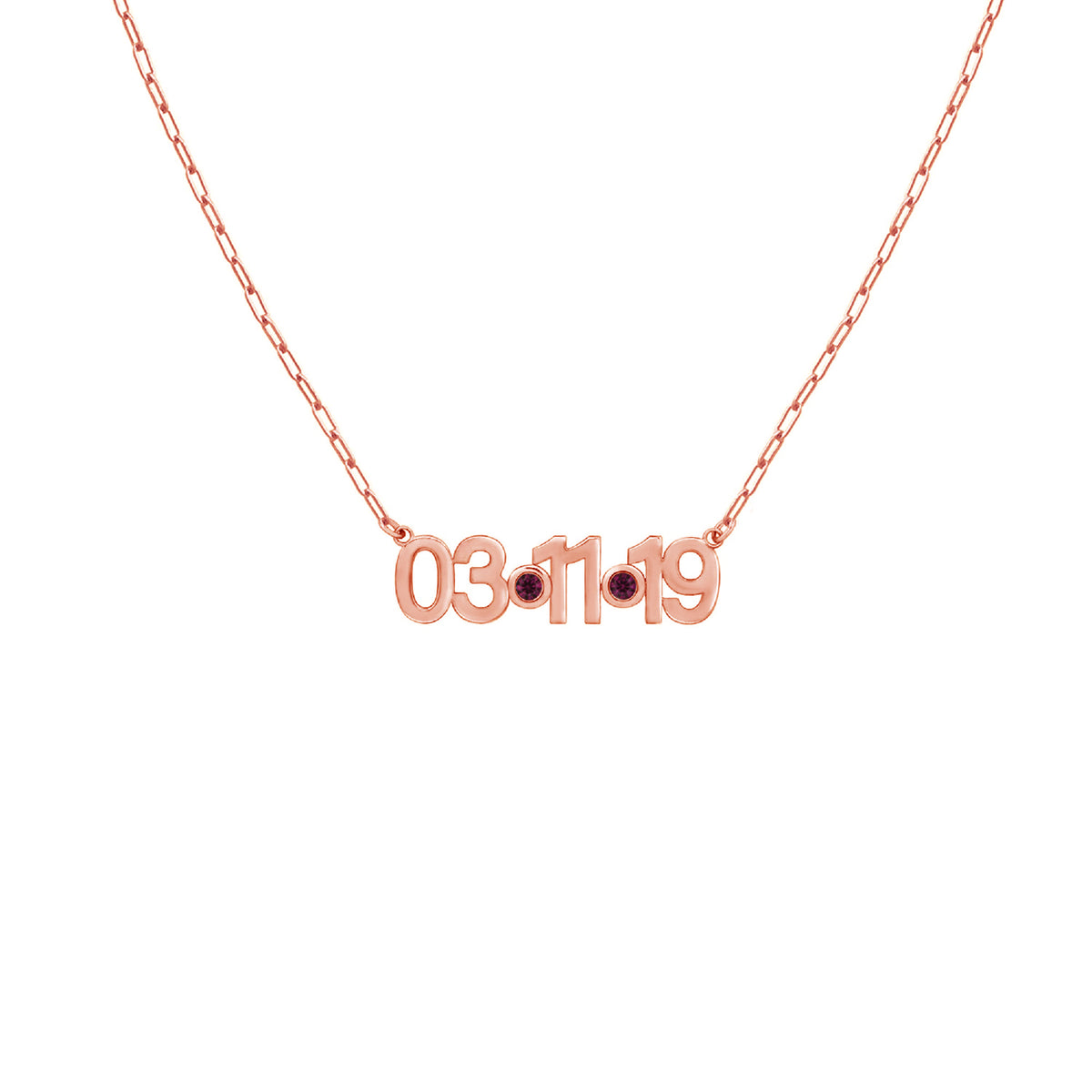 Personalized Date Necklace with Birthstones