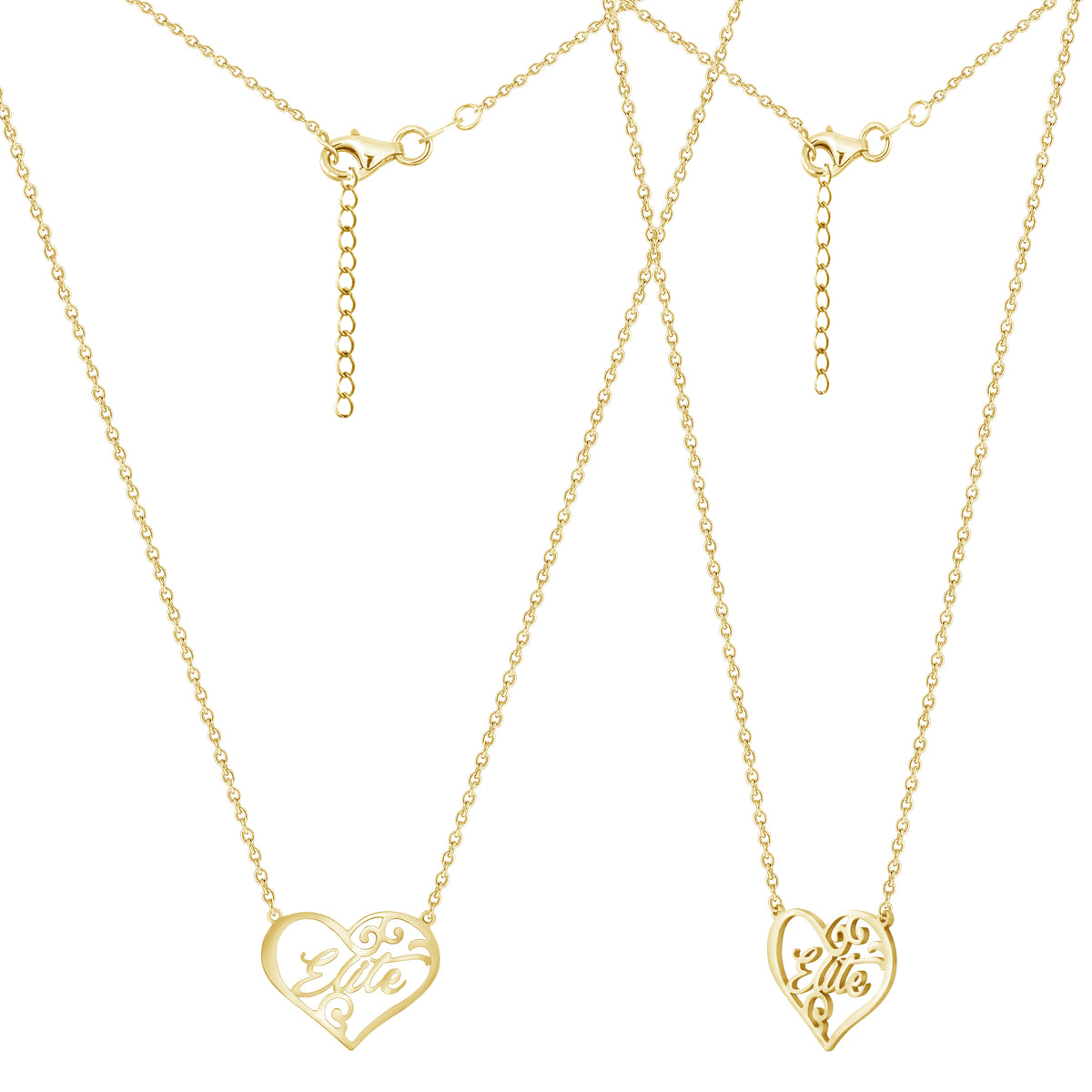 Personalized Name In Heart Pendant Necklace