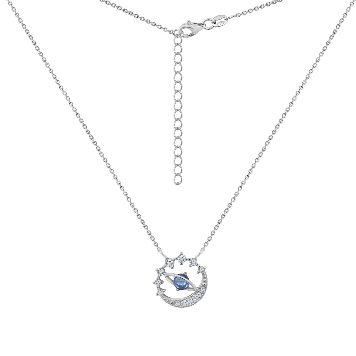 Silver Planet Uranus Necklace