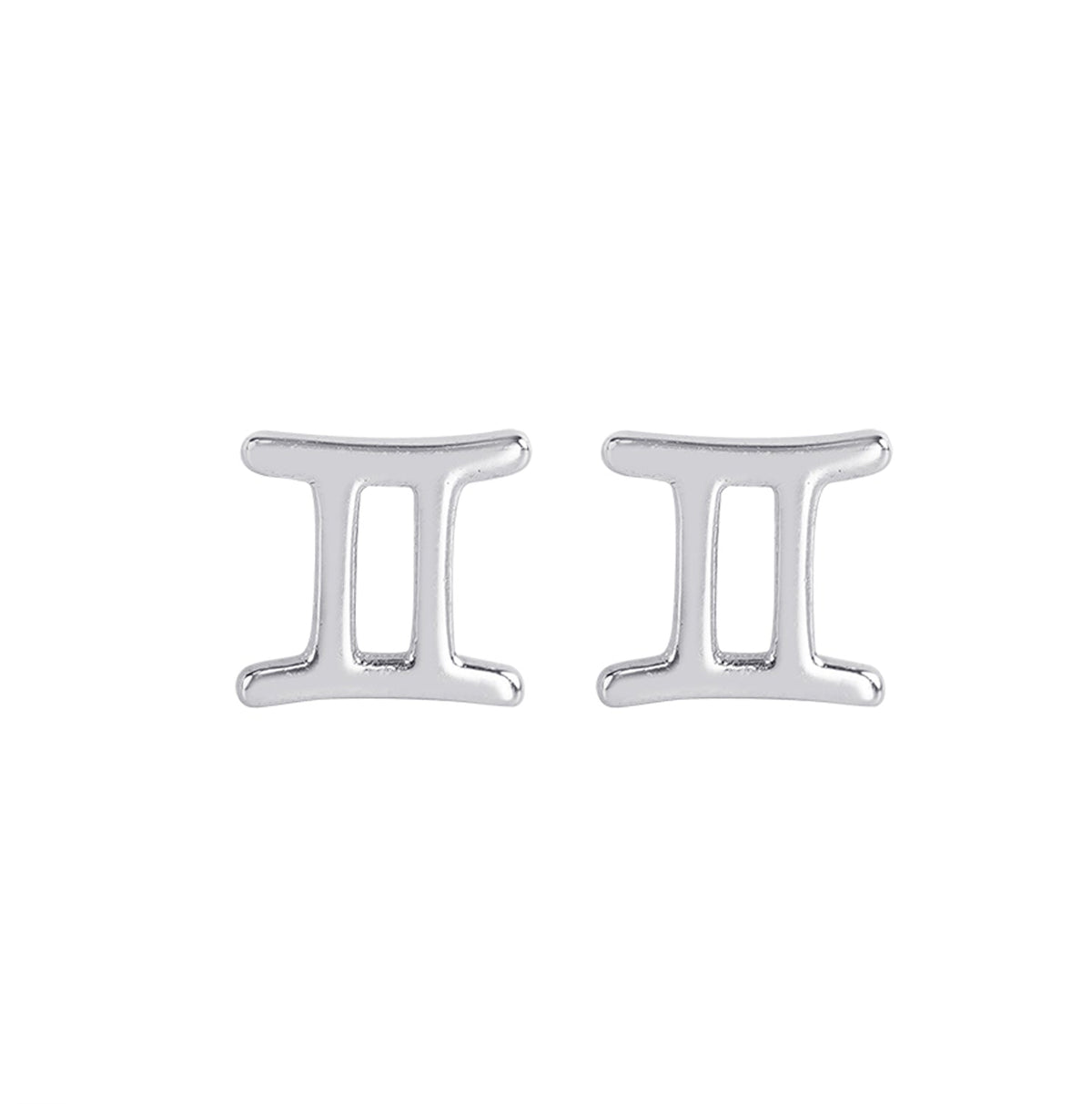 Silver Zodiac Sign Gemini Earrings