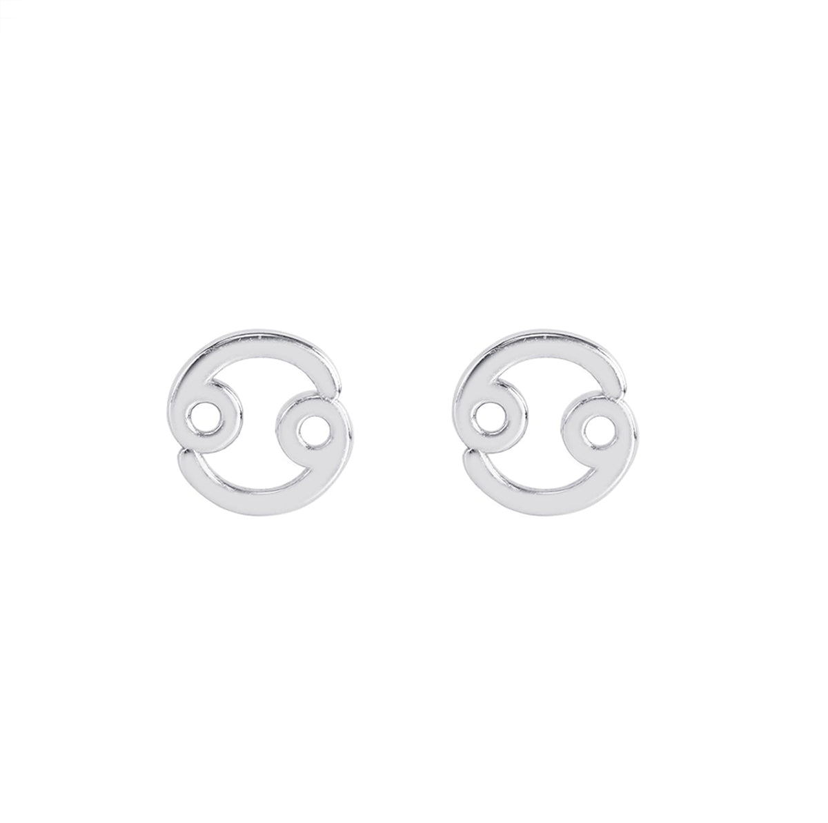 Silver Zodiac Sign Cancer Earrings