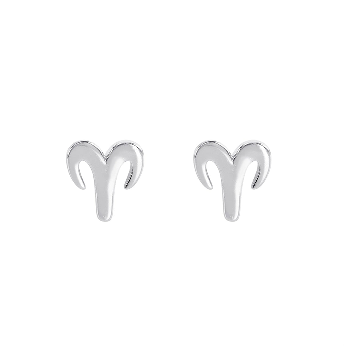 Silver Zodiac Sign Aries Earrings