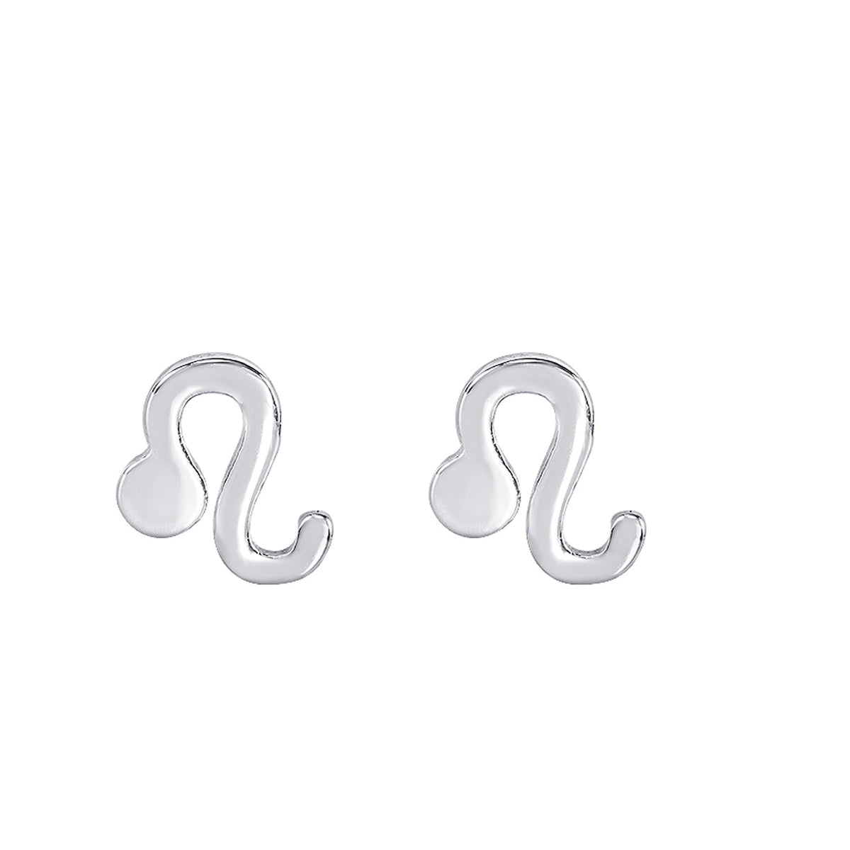 Silver Zodiac Sign Leo Earrings