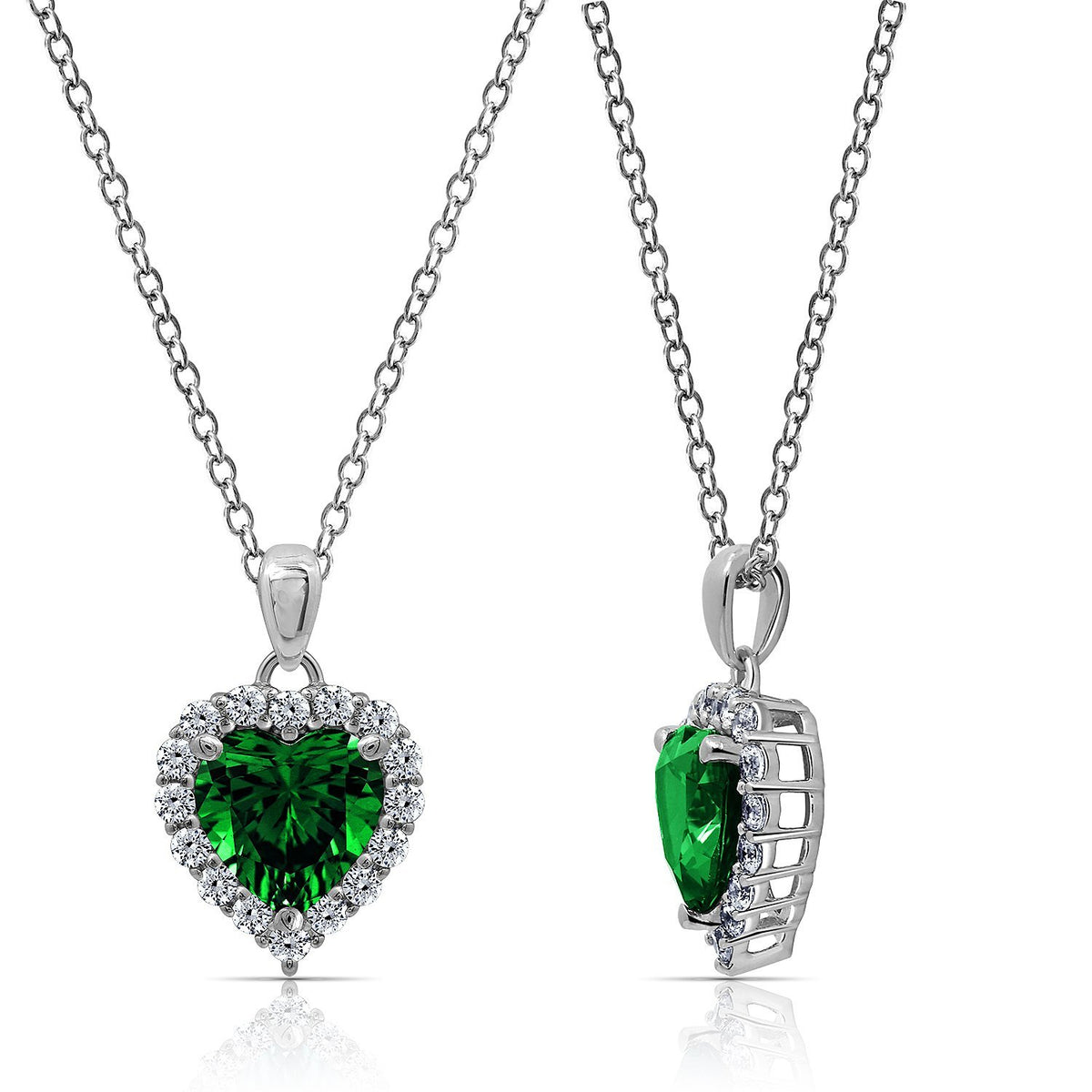 Heart Halo Birthstone Necklace