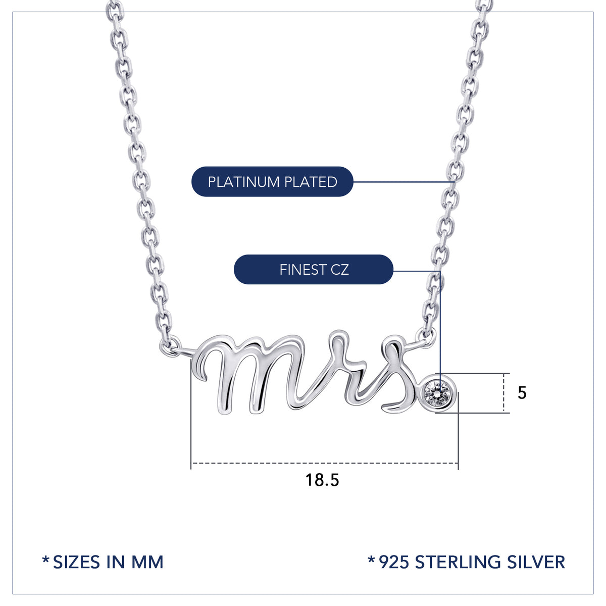 Mini "Mrs." Pendant Necklace