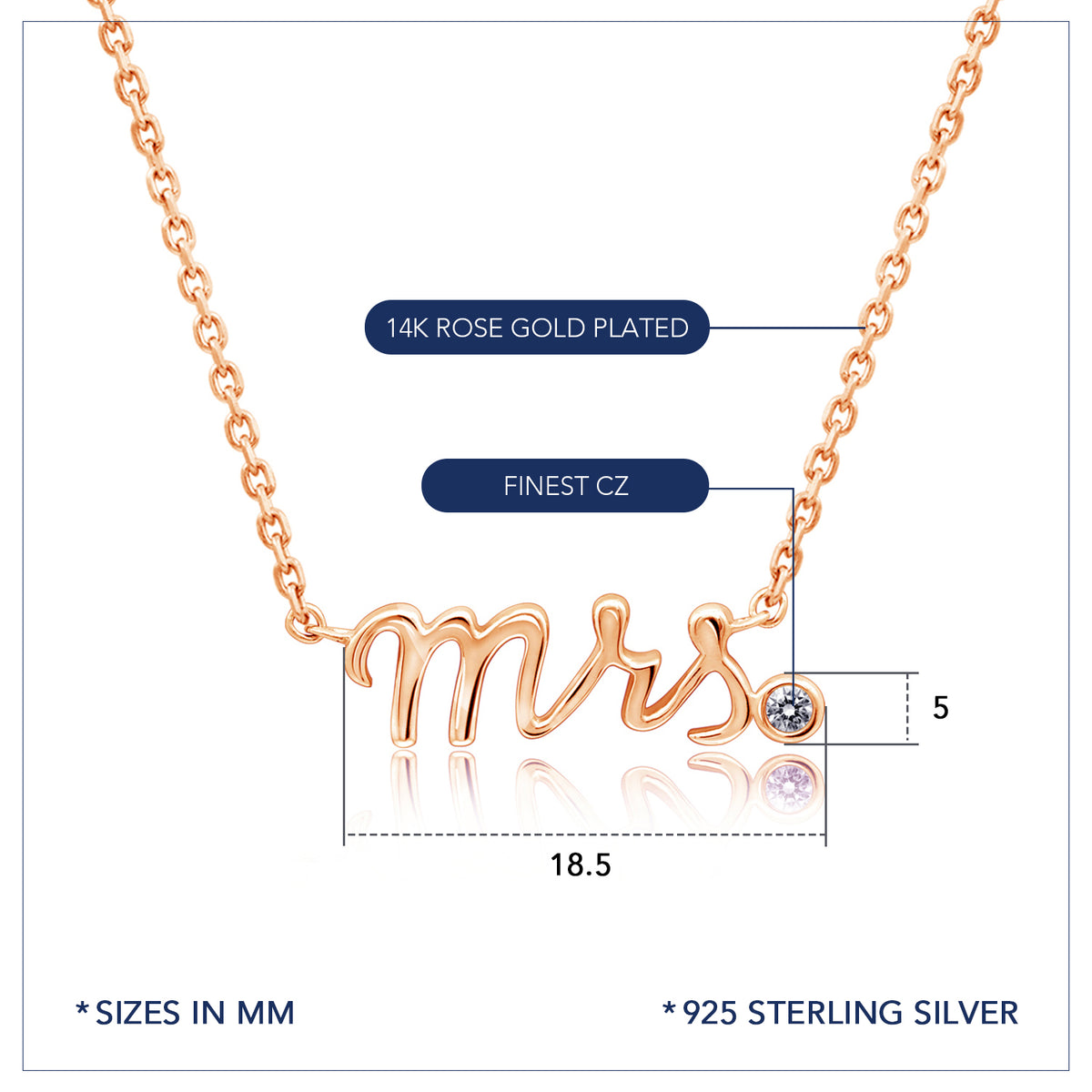 Mini "Mrs." Pendant Necklace
