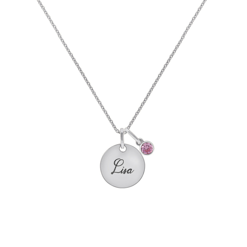 Personalized Pendant with Birthstone Necklace