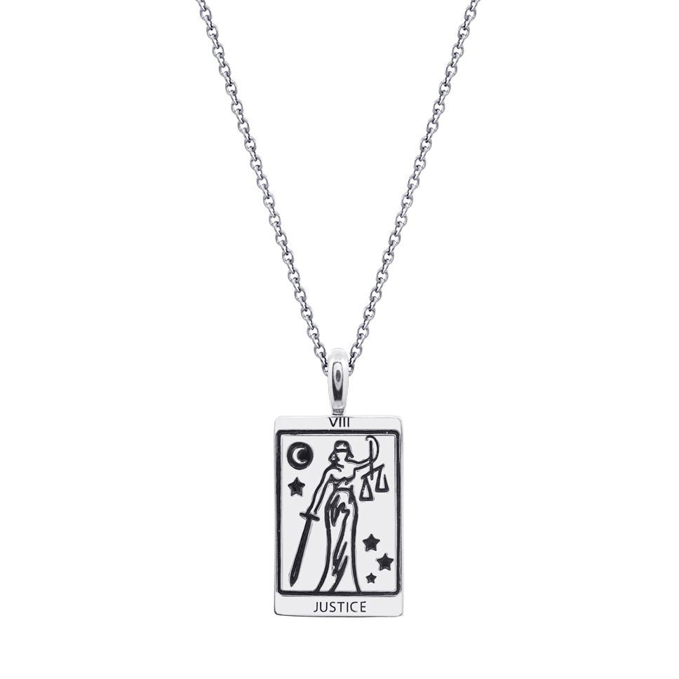 Tarot Card Justice Pendant Necklace