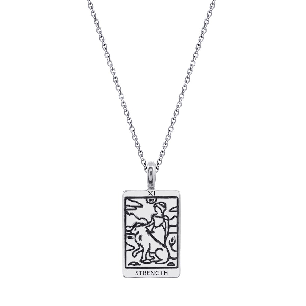 Tarot Card Strength Pendant Necklace