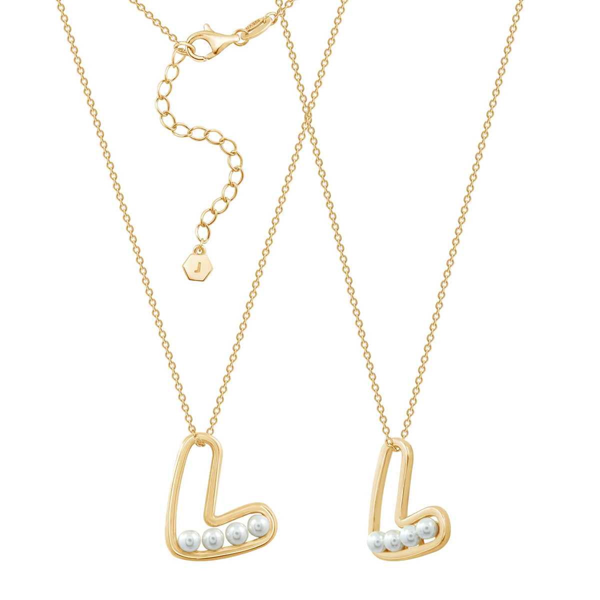 Chubby Pearl Initial Pendant Necklace