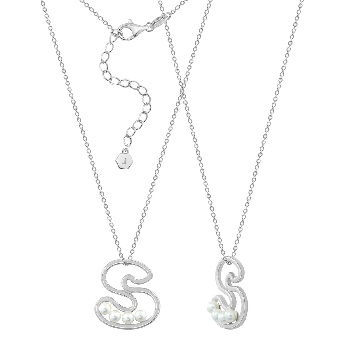 Chubby Pearl Initial Pendant Necklace