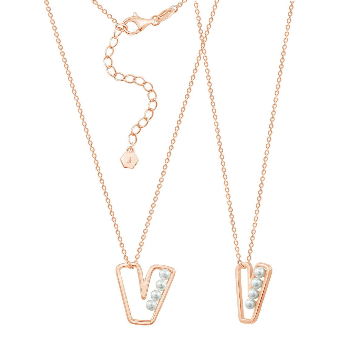 Chubby Pearl Initial Pendant Necklace