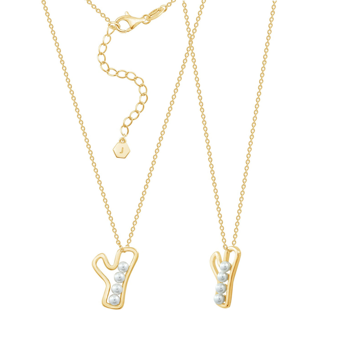 Chubby Pearl Initial Pendant Necklace