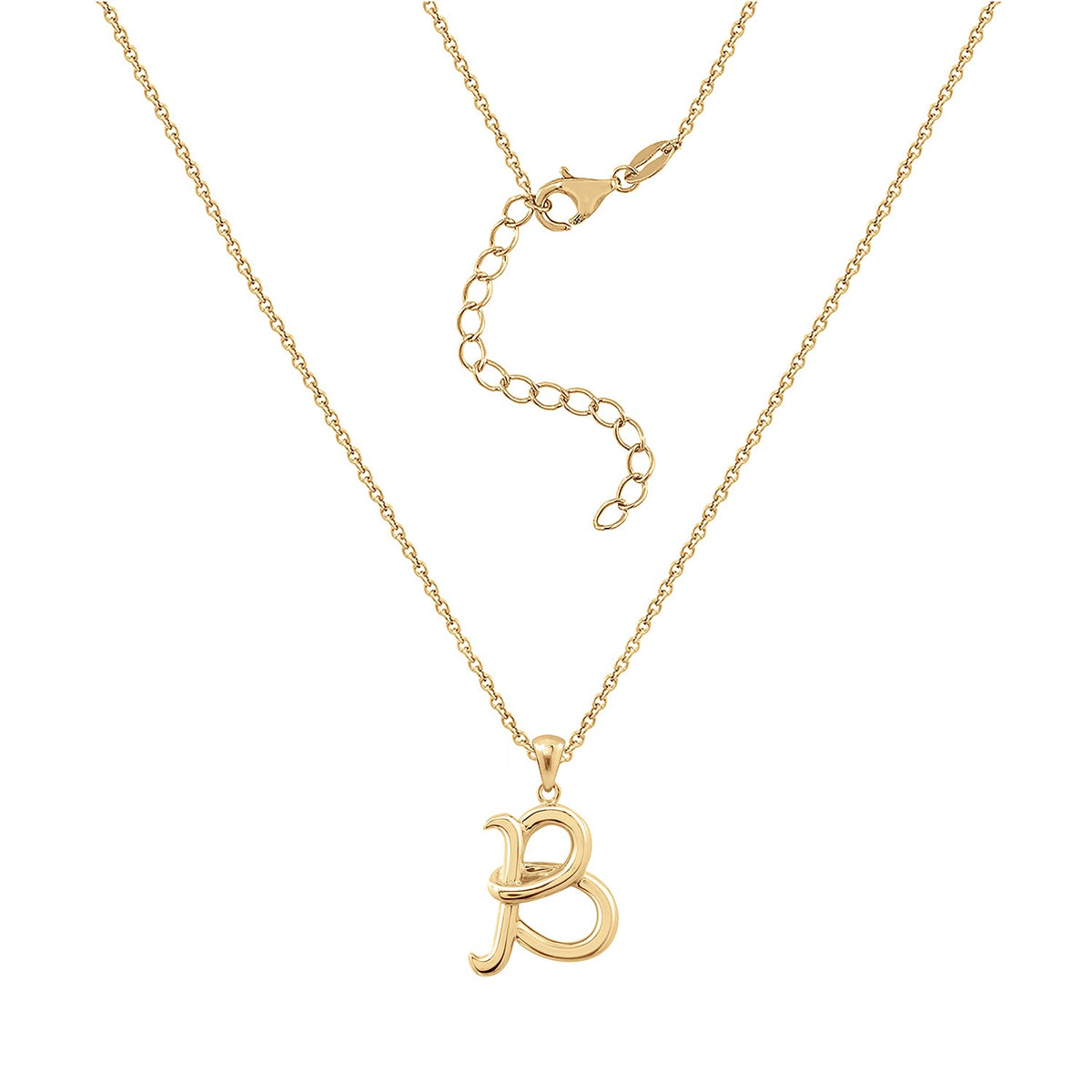 Curly Molten Initial Pendant Necklace