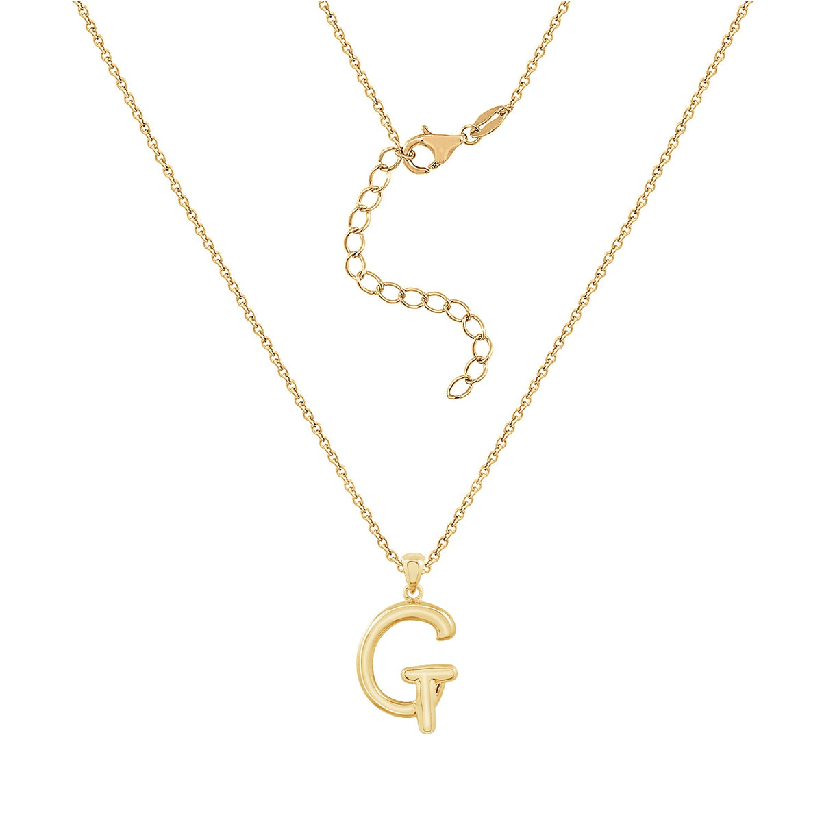 Curly Molten Initial Pendant Necklace