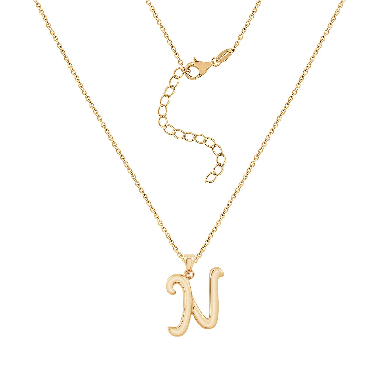 Curly Molten Initial Pendant Necklace