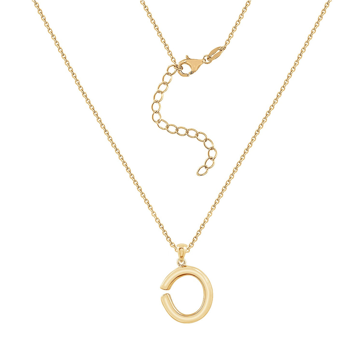 Curly Molten Initial Pendant Necklace