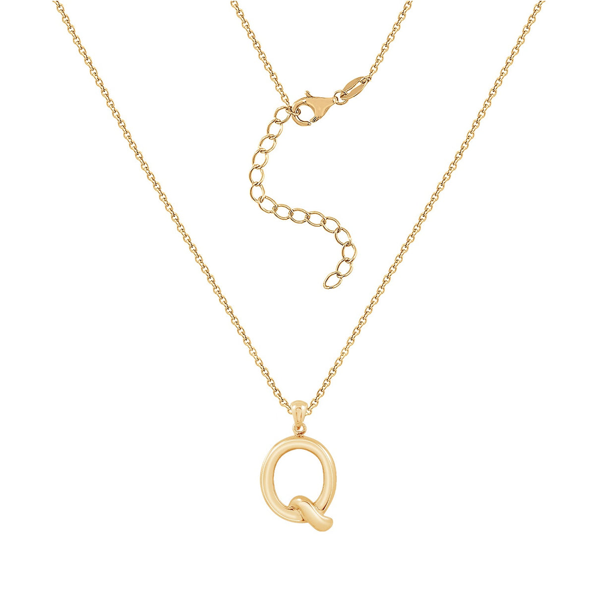 Curly Molten Initial Pendant Necklace