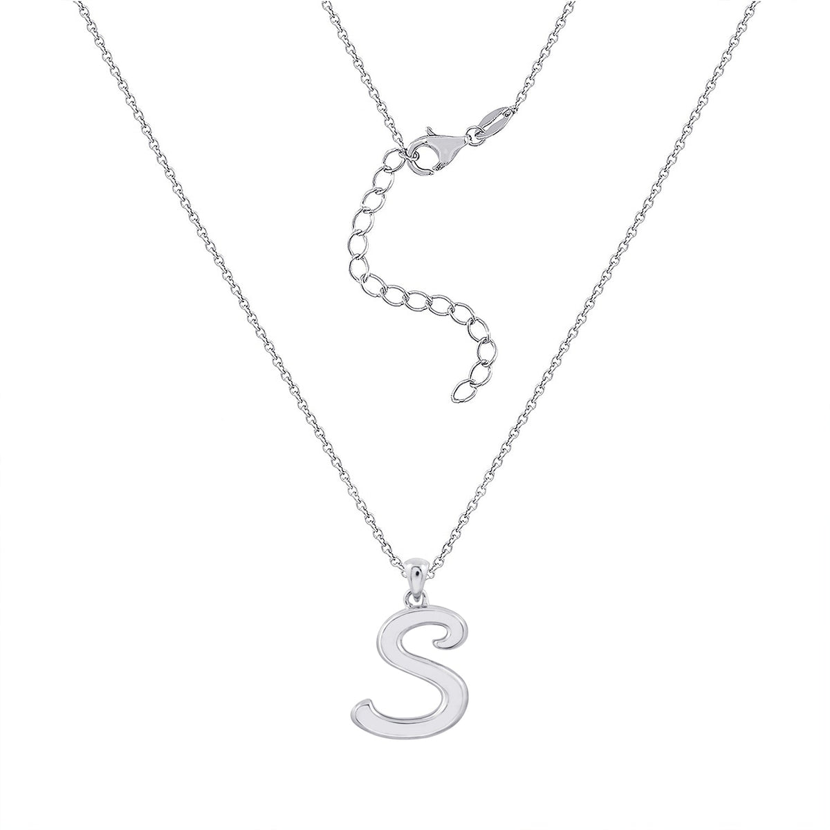 Curly Molten Initial Pendant Necklace